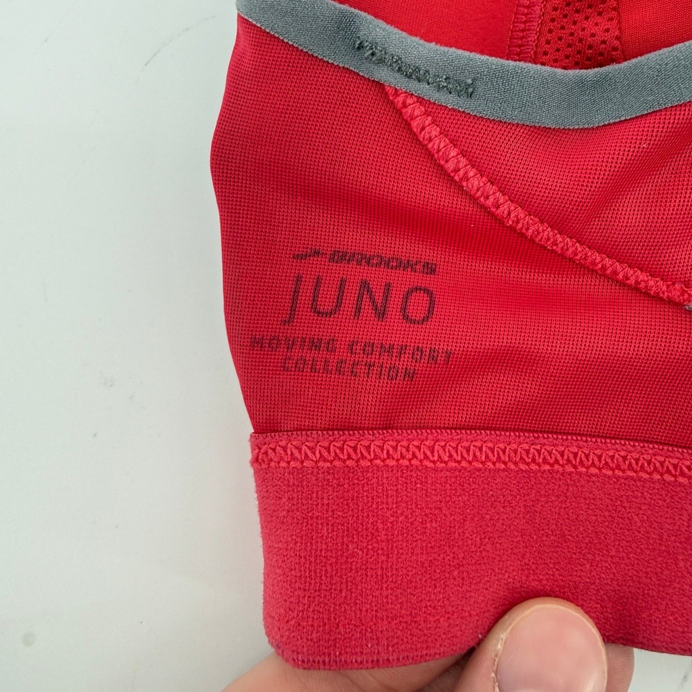 Brooks Moving Comfort Juno Racerback Sports Bra Red 32DD Hook Loop Straps 350025 - Picture 6 of 10